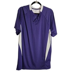 CHAMPION SPORTS Mens Purple Baseball Jersey Short Sleeve Polyester Size‎ L